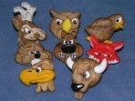 Set of 8 Wood Badge Critters
