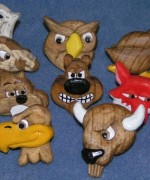 Set of 8 Wood Badge Critters